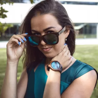 Luxusní dřevěné sluneční brýle TimeWood NOPE s gravírováním
