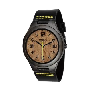Dřevěné hodinky  s koženým řemínkem TimeWood GANS
